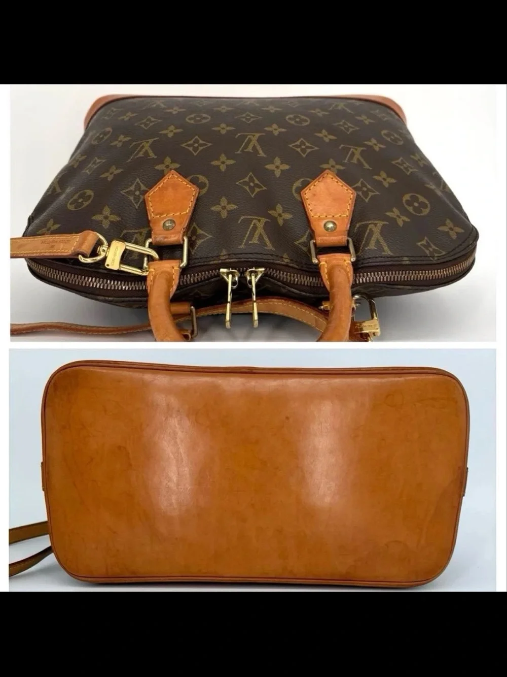 Louis Vuitton Monogram Canvas Satchel with Tan Vachetta Accents